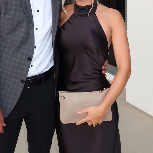 Black Satin Maxi Dress - Picture 2 of 4